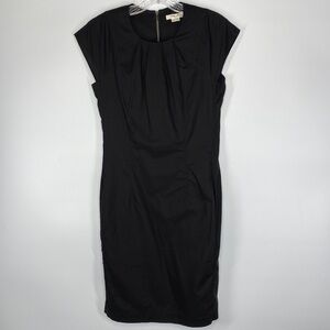 Helmut Lang Black Cotton Wool Blend Short Sleeve Little Black Dress Size 4